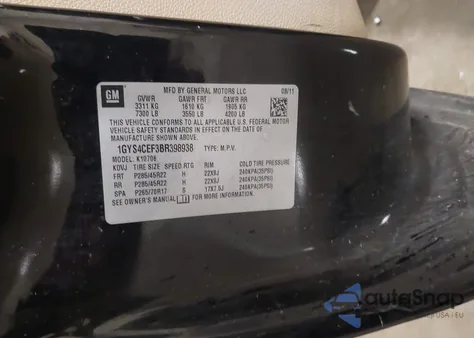 2011 Cadillac Escalade Premium from USA, damaged, VIN 1GYS4CEF3BR398938